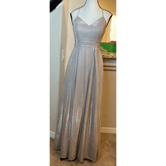 Crystal Doll Juniors Gold Sprakle A-Line Evening Gown Size 5 NEW - Picture 1 of 9